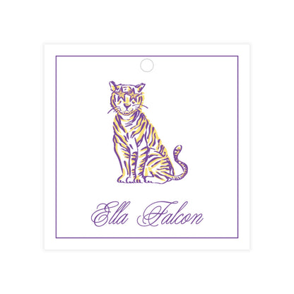 Tiger with Shades Square Gift Tag