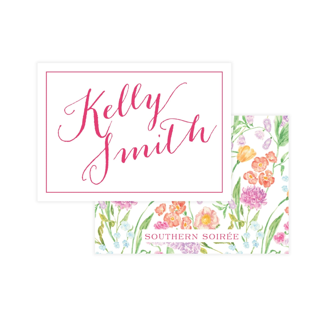 Simple Script WIth Floral Enclosure Card