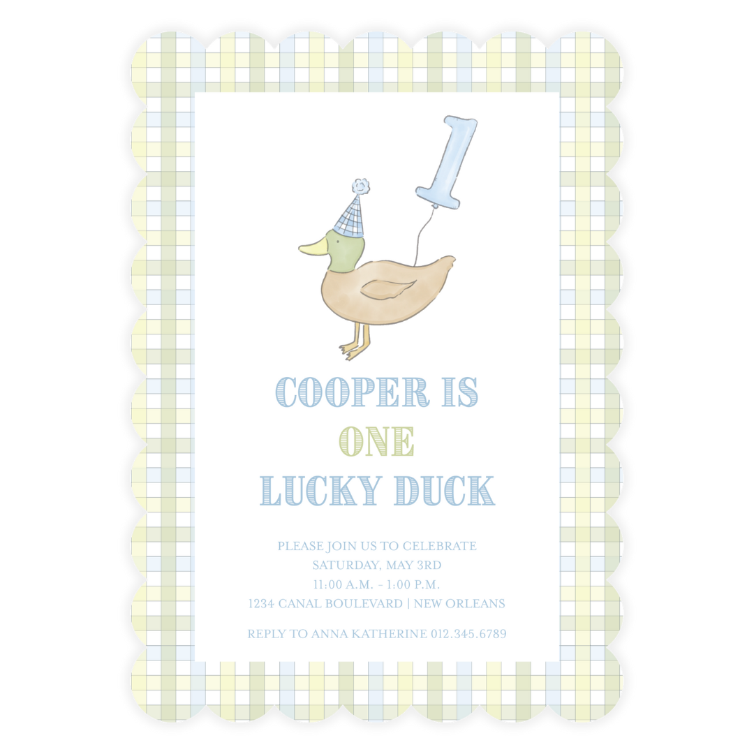 Lucky Duck Scallop Invitation