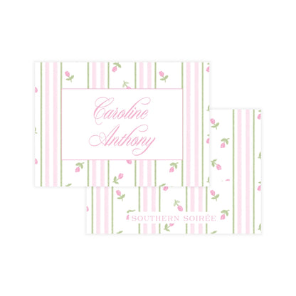 Pink Rosebud Stripe Enclosure Card