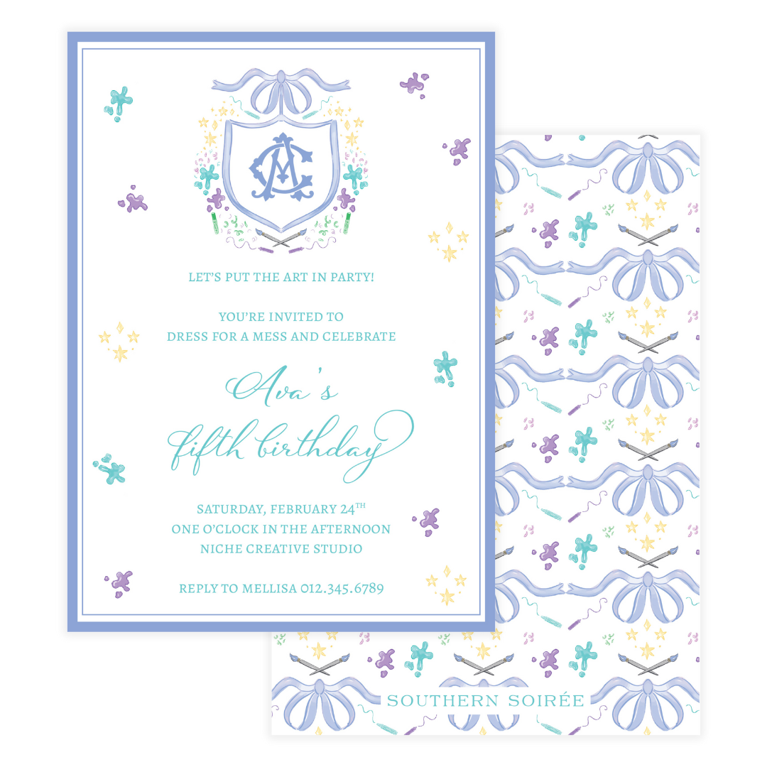 Colorful Art Party Birthday Invitation – pARTy
