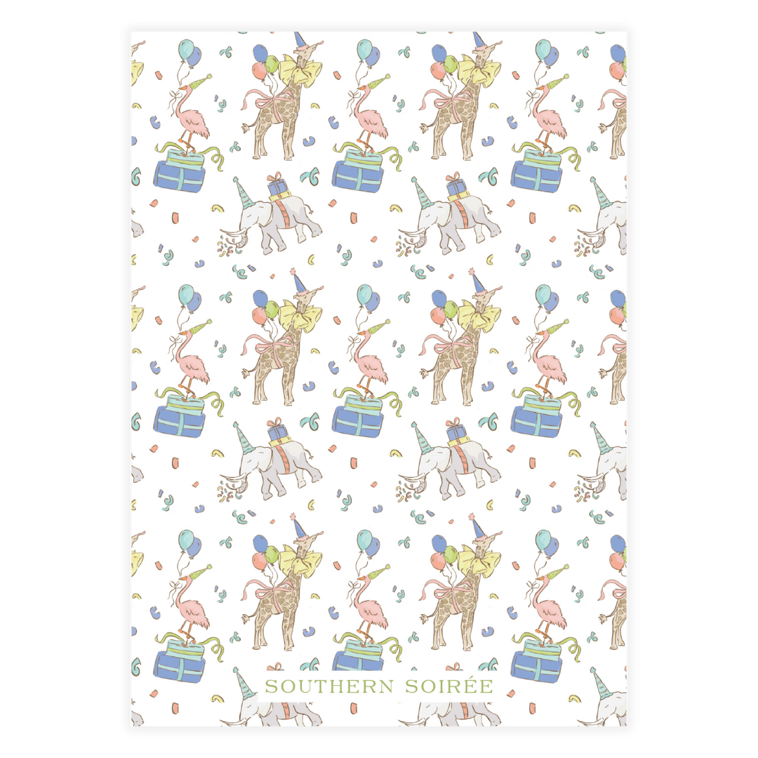 Green Small Party Animals Invitation