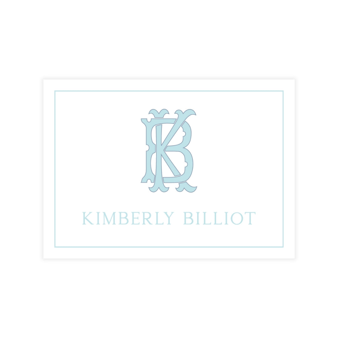 Chic Monogram Outlined Enclosure Card