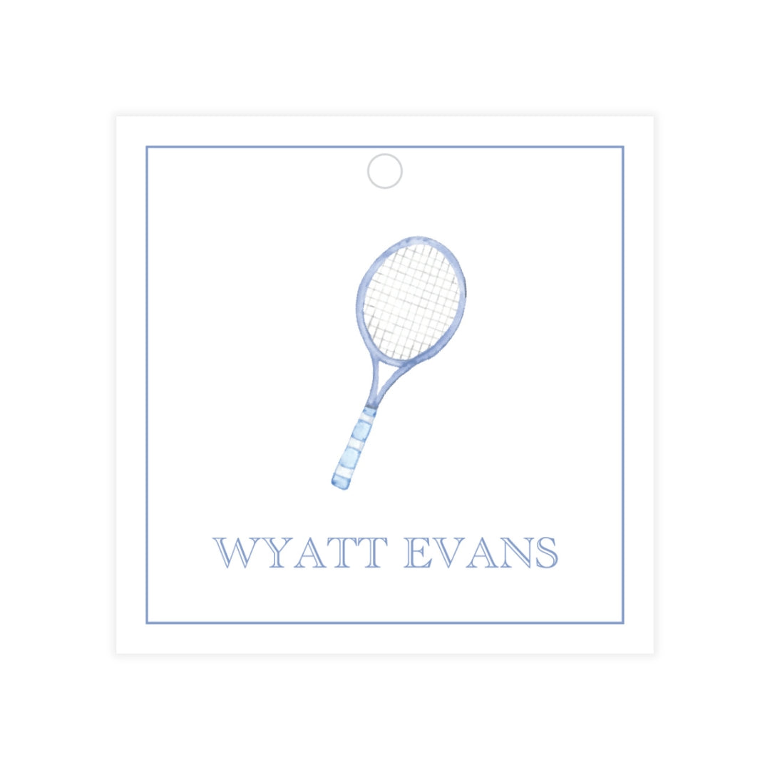 Tennis Racquet Square Gift Tag
