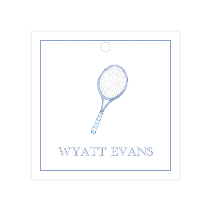 Tennis Racquet Square Gift Tag