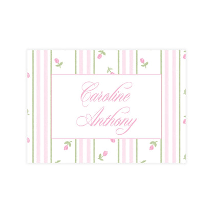 Pink Rosebud Stripe Enclosure Card