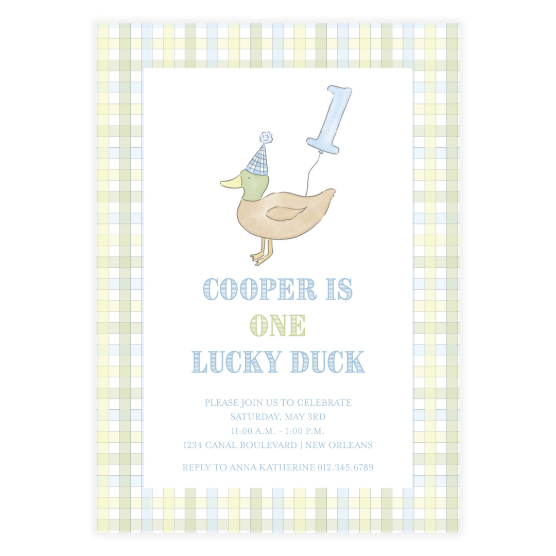 Lucky Duck Invitation