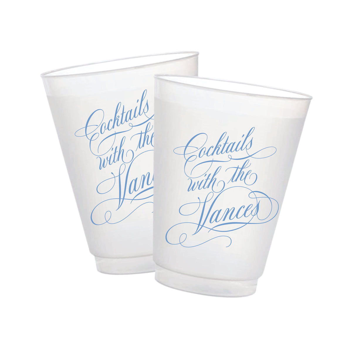 Personalized Family Name Frosted Cups | Cocktails With The