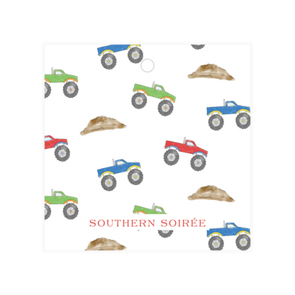 Monster Trucks Gift Tag Square