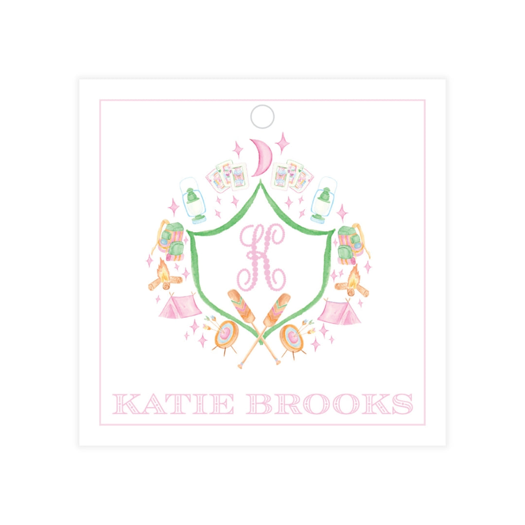 Glamping Girl Square Gift Tag