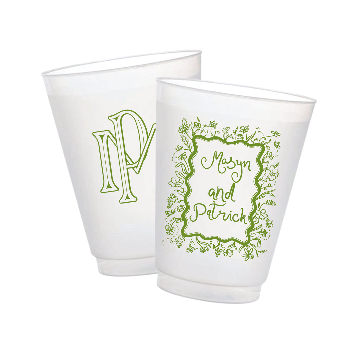 Flower Garden Frame Frosted Cups