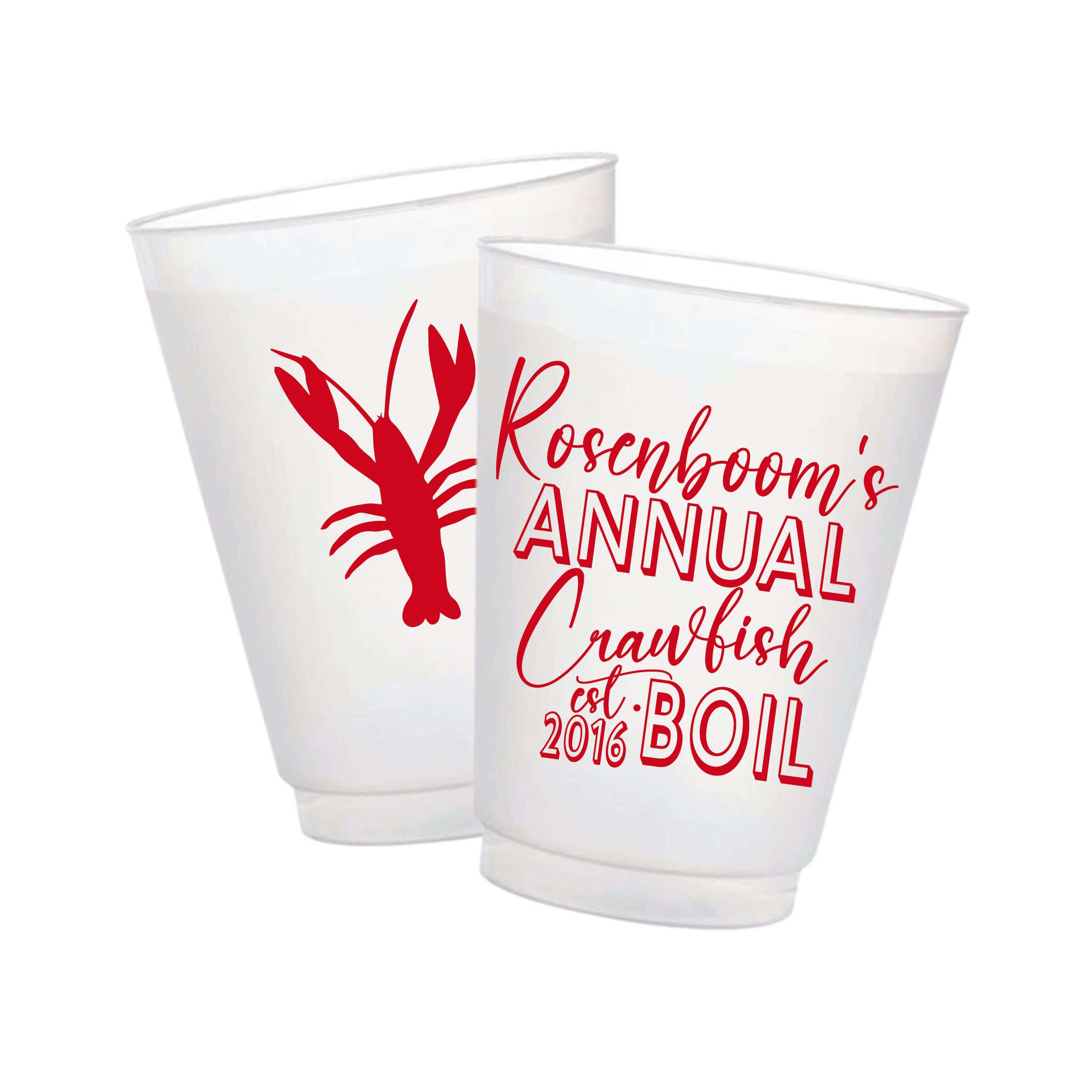 Annual Crawfish Boil Frosted Cups