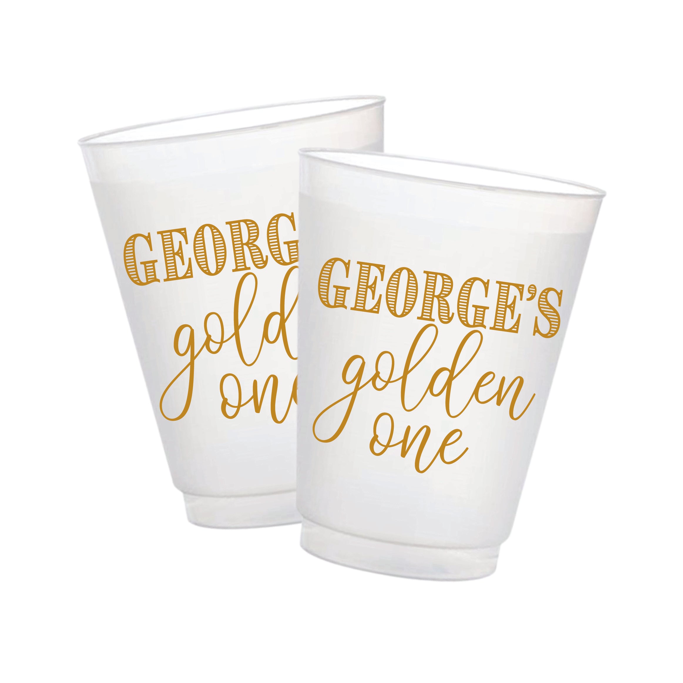 Golden First Birthday Frosted Cups