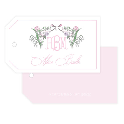 Pink Floral Bow Gift Tag