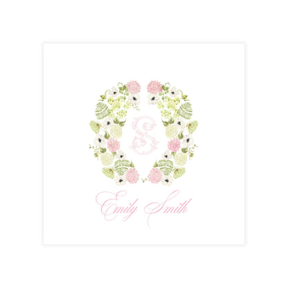 Pink Hydrangea Crest Square Enclosure Card