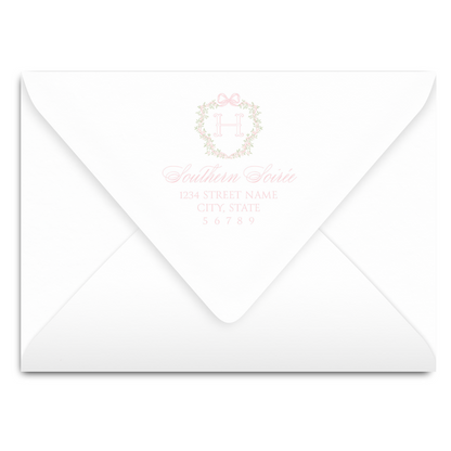 Pink Ribbon and Rose Crest Invitation