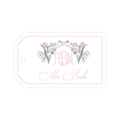 Pink Floral Bow Gift Tag