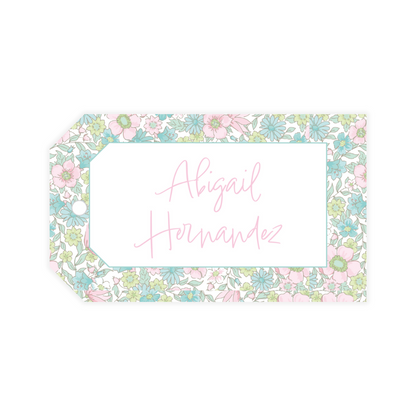 Ditsy Pink & Green Floral Gift Tag