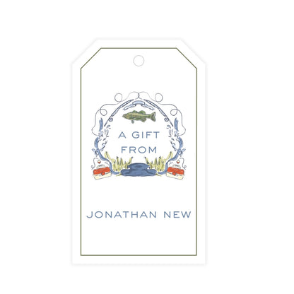 Gone Fishing Crest Gift Tag