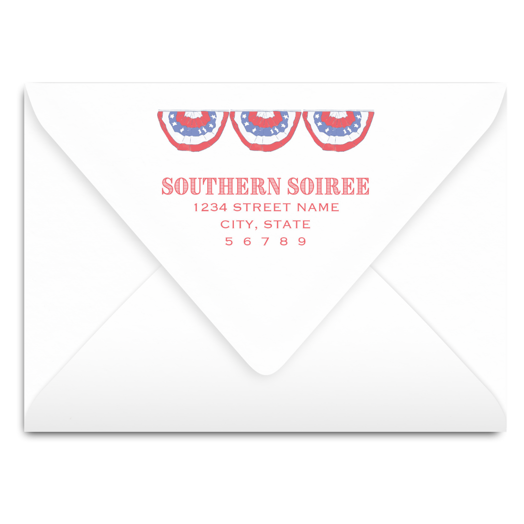 Patriotic Red, White and Blue Birthday Invitation