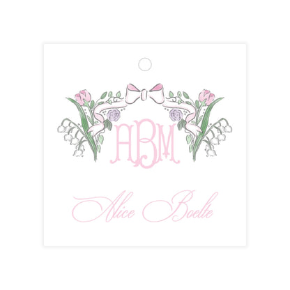 Pink Floral Bow Gift Tag