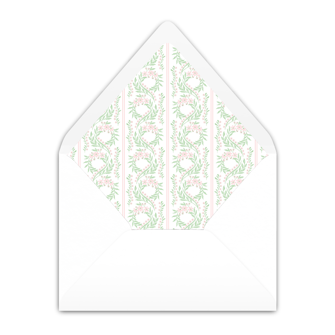 Chinoiserie Pink Block Crest Invitation