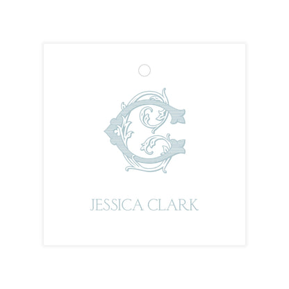 Vintage Vine Monogram with Vines Gift Tag Square