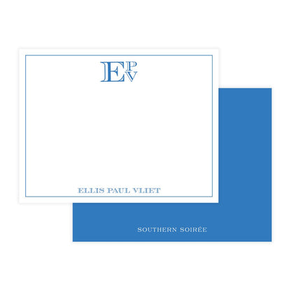 Engraved Stacked Monogram Notecard