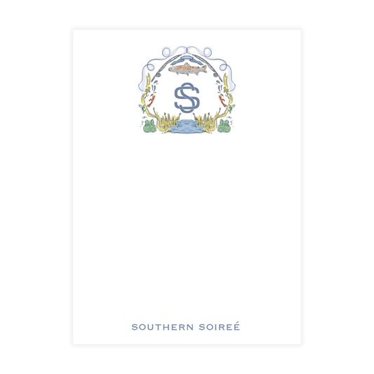Gone Fishing Blue Crest Notepad