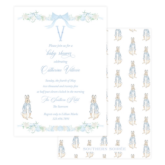 Peter Rabbit With Florals Invitation
