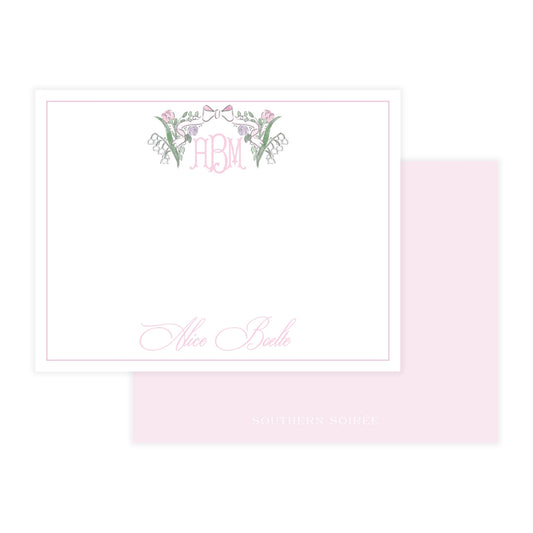 Pink Floral Bow Notecard