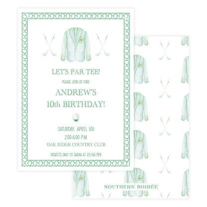 Masters Jacket & Clubs Birthday Invitation