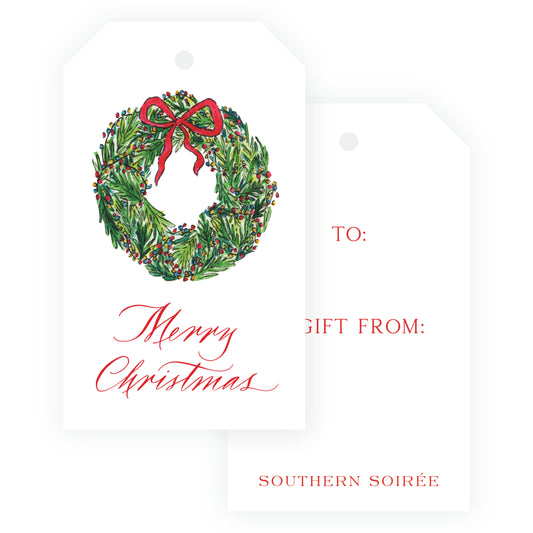 Traditional Wreath Gift Tag Set of 6