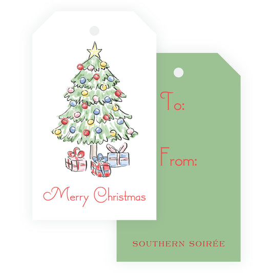 Tree with Ornaments Gift Tag Set of 6