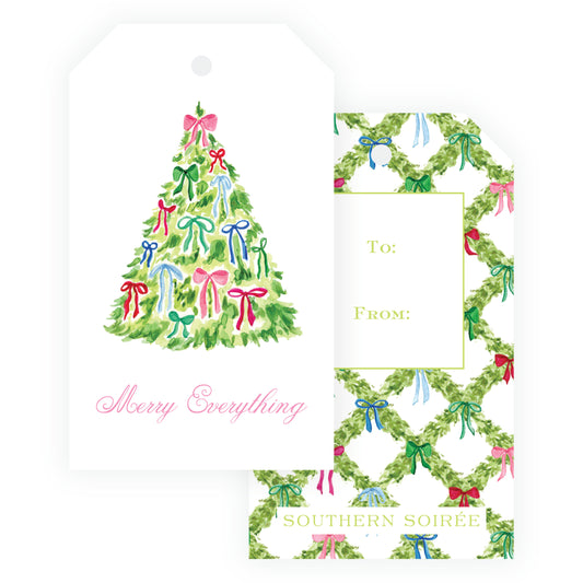 Tree with Bows Gift Tag Set of 6