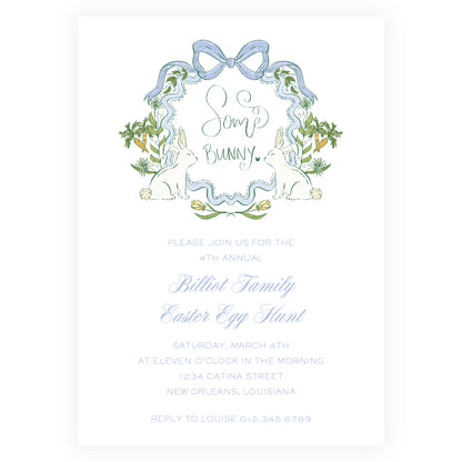 Some Bunny Blue Crest Invitation