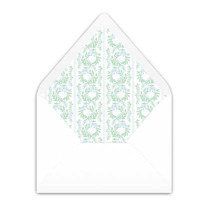 Chinoiserie Blue Block Crest Invitation