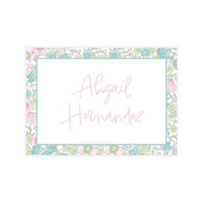 Ditsy Pink & Green Floral Enclosure Card