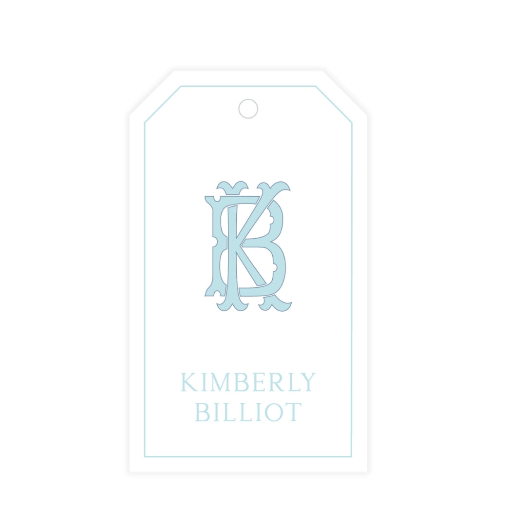 Chic Monogram Outlined Gift Tag