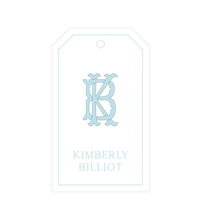 Chic Monogram Outlined Gift Tag