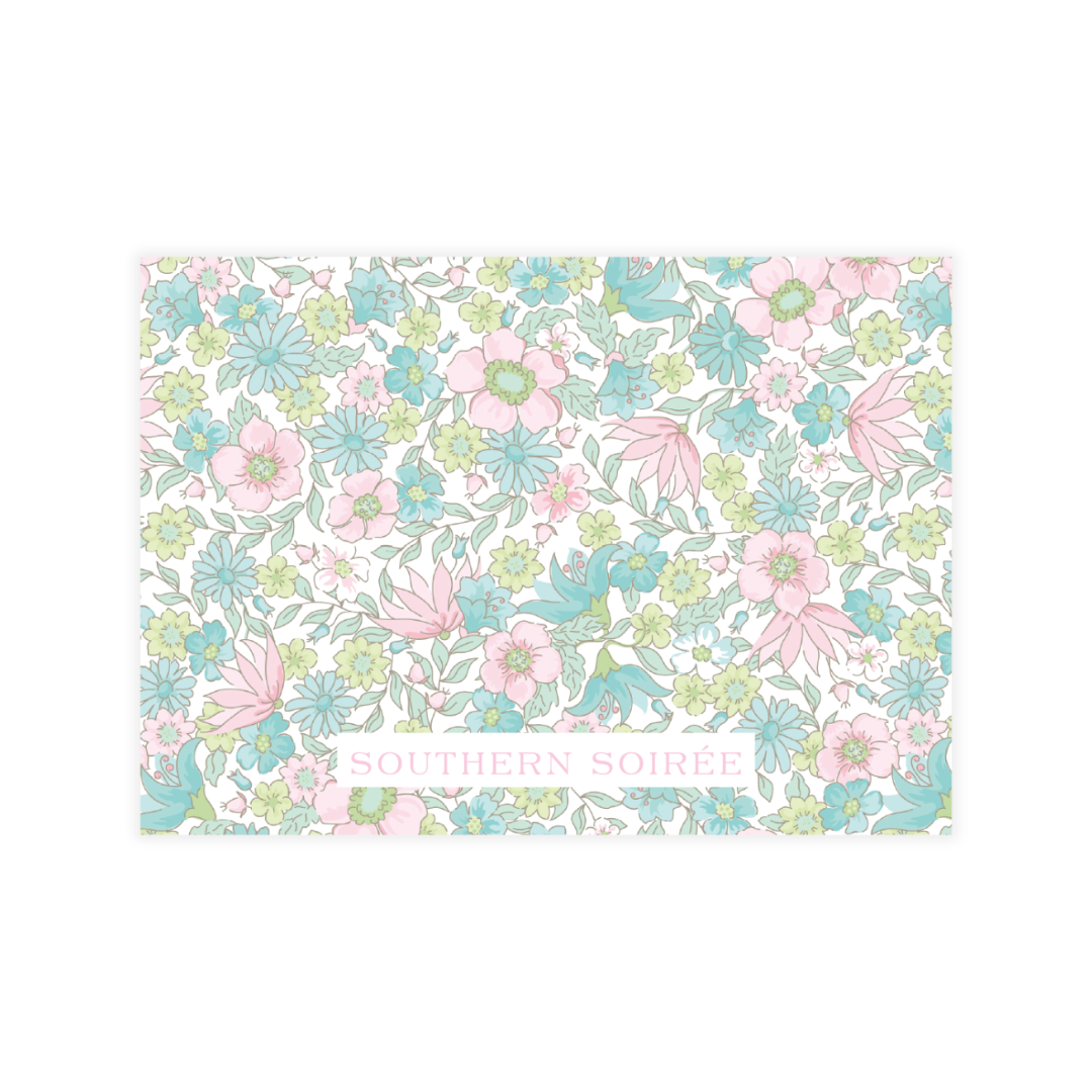 Ditsy Pink & Green Floral Enclosure Card