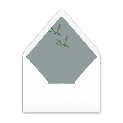 Yellow Lab Duck Blue Hunting Crest Notecard