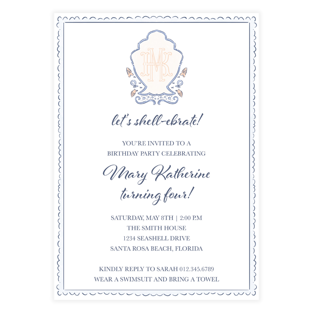 Sea Soirée Crest Invitation