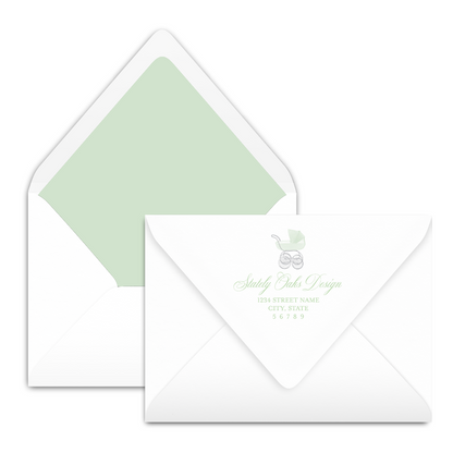 Chic Green Carriage Invitation