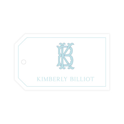 Chic Monogram Outlined Horizontal Gift Tag