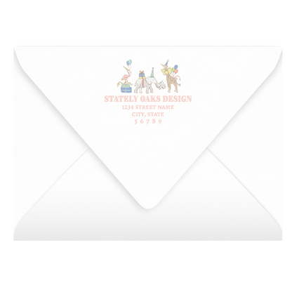 Pink Party Animals Invitation