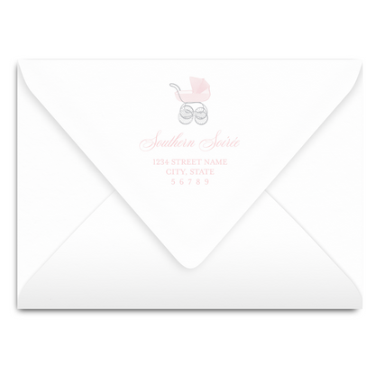 Chic Pink Carriage Invitation