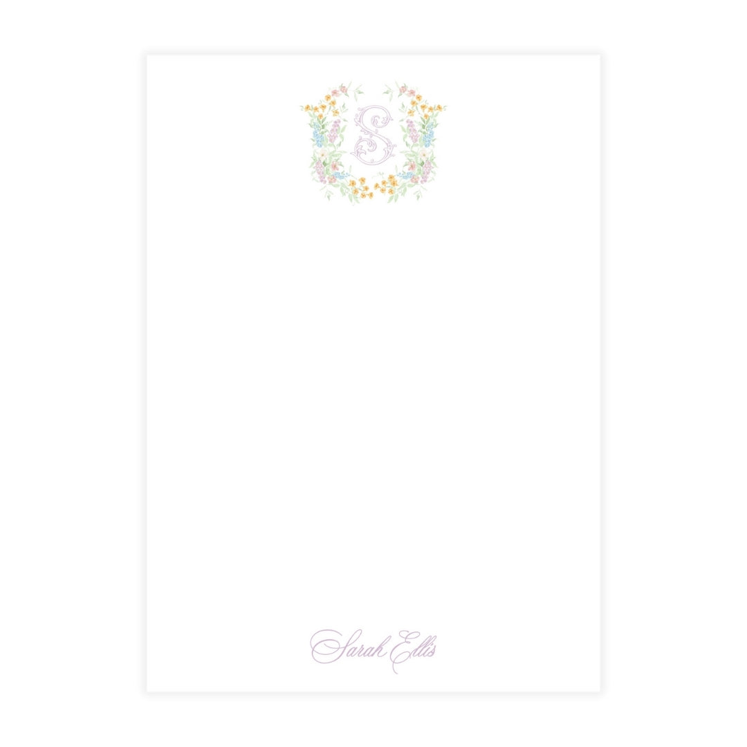 Butterfly Kisses Floral Crest Notepad