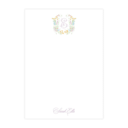 Butterfly Kisses Floral Crest Notepad