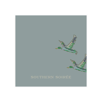Black Lab Duck Hunting Blue Crest Enclosure Card Square